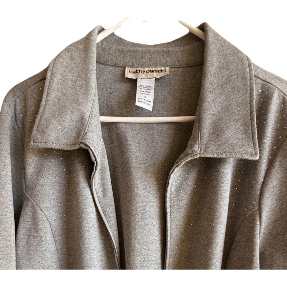 Cathy Daniel's Full Zip Sweatshirt With Sparkle Size 1X -see Photos - Picture 6 of 14